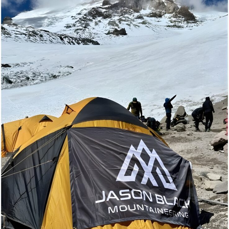 Plaza de Mulas base camp at 4260 meters on Aconcagua expedition Argentina